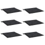 Cojines de silla de jardín 6 uds tela Oxford negro 50x50x3 cm