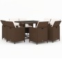 Garden dining set 9 pieces and brown synthetic rattan cushions by vidaXL, Garden sets - Ref: Foro24-3095513, Price: 641,65 €,...