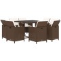 Garden dining set 9 pieces and brown synthetic rattan cushions by vidaXL, Garden sets - Ref: Foro24-3095513, Price: 641,65 €,...