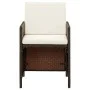 Set de comedor jardín 9 pzas y cojines ratán sintético marrón de vidaXL, Conjuntos de jardín - Ref: Foro24-3095513, Precio: 5...