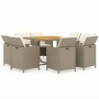 9-piece garden dining set with beige synthetic rattan cushions by vidaXL, Garden sets - Ref: Foro24-3095528, Price: 558,66 €,...