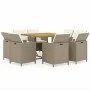 9-piece garden dining set with beige synthetic rattan cushions by vidaXL, Garden sets - Ref: Foro24-3095528, Price: 552,24 €,...