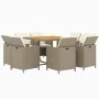 9-piece garden dining set with beige synthetic rattan cushions by vidaXL, Garden sets - Ref: Foro24-3095528, Price: 552,24 €,...