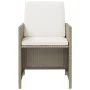 Set comedor de jardín 9 pzas con cojines ratán sintético beige de vidaXL, Conjuntos de jardín - Ref: Foro24-3095528, Precio: ...