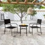 3-Piece Black Synthetic Rattan Garden Dining Set by vidaXL, Garden sets - Ref: Foro24-3098033, Price: 77,29 €, Discount: %