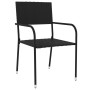 3-teiliges Garten-Ess-Set aus schwarzem synthetischem Rattan von vidaXL, Gartensets - Ref: Foro24-3098033, Preis: 79,75 €, Ra...
