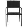 3-teiliges Garten-Ess-Set aus schwarzem synthetischem Rattan von vidaXL, Gartensets - Ref: Foro24-3098033, Preis: 79,75 €, Ra...