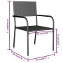 3-Piece Black Synthetic Rattan Garden Dining Set by vidaXL, Garden sets - Ref: Foro24-3098033, Price: 77,29 €, Discount: %