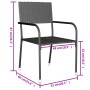 3-teiliges Garten-Ess-Set aus schwarzem synthetischem Rattan von vidaXL, Gartensets - Ref: Foro24-3098033, Preis: 79,75 €, Ra...