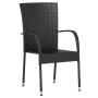 Juego de comedor para jardín 3 piezas ratán sintético negro de vidaXL, Conjuntos de jardín - Ref: Foro24-3098028, Precio: 122...