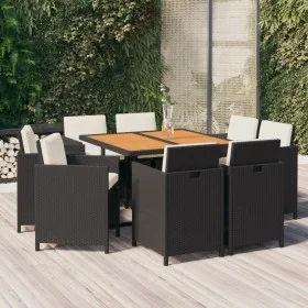 9-piece garden dining set and black synthetic rattan cushions by vidaXL, Garden sets - Ref: Foro24-3095520, Price: 561,37 €, ...
