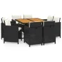 9-piece garden dining set and black synthetic rattan cushions by vidaXL, Garden sets - Ref: Foro24-3095520, Price: 561,37 €, ...