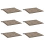 Cojines de silla de jardín 6 uds tela Oxford taupé 50x50x3 cm