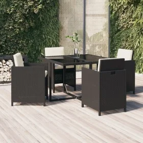 5-piece garden dining set with black synthetic rattan cushions by vidaXL, Garden sets - Ref: Foro24-3095503, Price: 341,09 €,...