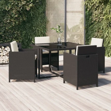 5-piece garden dining set with black synthetic rattan cushions by vidaXL, Garden sets - Ref: Foro24-3095503, Price: 341,09 €,...