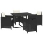 5-piece garden dining set with black synthetic rattan cushions by vidaXL, Garden sets - Ref: Foro24-3095503, Price: 347,19 €,...