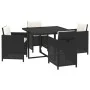 5-piece garden dining set with black synthetic rattan cushions by vidaXL, Garden sets - Ref: Foro24-3095503, Price: 341,09 €,...