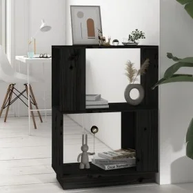Regal/Raumteiler Kiefernholz schwarz 51x25x70 cm von vidaXL, Bücherregale und Regale - Ref: Foro24-814033, Preis: 43,67 €, Ra...