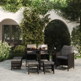 9-piece garden dining set and black synthetic rattan cushions by vidaXL, Garden sets - Ref: Foro24-3095508, Price: 449,66 €, ...