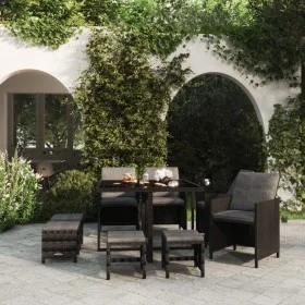 9-piece garden dining set and black synthetic rattan cushions by vidaXL, Garden sets - Ref: Foro24-3095508, Price: 449,74 €, ...