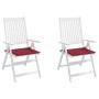 Cojines silla de jardín 2 uds tela Oxford rojo tinto 50x50x4 cm