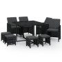 9-piece garden dining set and black synthetic rattan cushions by vidaXL, Garden sets - Ref: Foro24-3095508, Price: 449,45 €, ...
