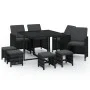 9-piece garden dining set and black synthetic rattan cushions by vidaXL, Garden sets - Ref: Foro24-3095508, Price: 449,74 €, ...