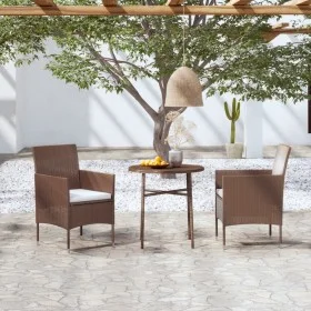 3-piece synthetic brown rattan garden dining set by vidaXL, Garden sets - Ref: Foro24-3098024, Price: 150,92 €, Discount: %