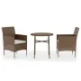 3-piece synthetic brown rattan garden dining set by vidaXL, Garden sets - Ref: Foro24-3098024, Price: 150,92 €, Discount: %