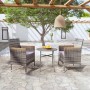 Garten Esstischgarnitur 3 Stück Kunststoff Rattan grau von vidaXL, Gartensets - Ref: Foro24-3098026, Preis: 161,97 €, Rabatt: %