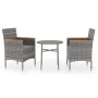 Juego de comedor para jardín 3 piezas ratán sintético gris de vidaXL, Conjuntos de jardín - Ref: Foro24-3098026, Precio: 156,...
