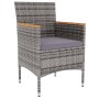 Garten Esstischgarnitur 3 Stück Kunststoff Rattan grau von vidaXL, Gartensets - Ref: Foro24-3098026, Preis: 161,97 €, Rabatt: %