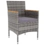 Juego de comedor para jardín 3 piezas ratán sintético gris de vidaXL, Conjuntos de jardín - Ref: Foro24-3098026, Precio: 156,...