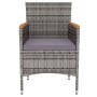 Garten Esstischgarnitur 3 Stück Kunststoff Rattan grau von vidaXL, Gartensets - Ref: Foro24-3098026, Preis: 161,97 €, Rabatt: %