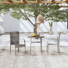 Gartenmöbel-Set, 3-teilig, aus grauem synthetischem Rattan von vidaXL, Gartensets - Ref: Foro24-3098029, Preis: 124,17 €, Rab...