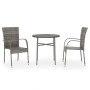 Gartenmöbel-Set, 3-teilig, aus grauem synthetischem Rattan von vidaXL, Gartensets - Ref: Foro24-3098029, Preis: 122,19 €, Rab...