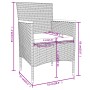 Garten Esstischgarnitur 3 Stück Kunststoff Rattan grau von vidaXL, Gartensets - Ref: Foro24-3098026, Preis: 161,97 €, Rabatt: %