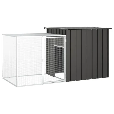 Jaula de gallinas acero galvanizado antracita 200x91x100 cm de vidaXL, Jaulas y habitáculos para animales pequeños - Ref: For...