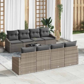 Conjunto de sofá de jardín con cojín 9 pcs Gris 55 x 55 x 37 cm