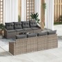 Conjunto de sofá de jardín con cojín 9 pcs Gris 55 x 55 x 37 cm