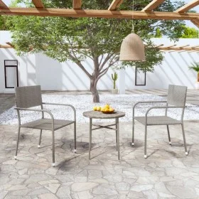 3-piece garden dining set gray synthetic rattan by vidaXL, Garden sets - Ref: Foro24-3098034, Price: 88,16 €, Discount: %