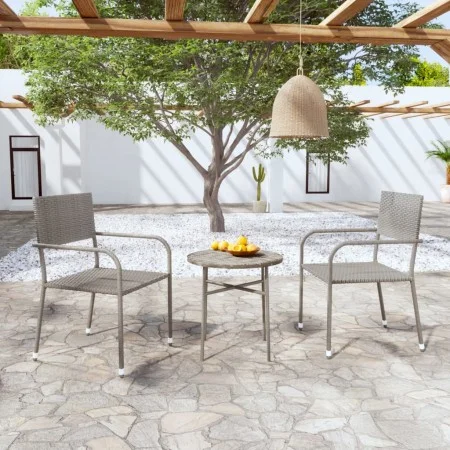 3-piece garden dining set gray synthetic rattan by vidaXL, Garden sets - Ref: Foro24-3098034, Price: 88,39 €, Discount: %