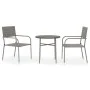 3-piece garden dining set gray synthetic rattan by vidaXL, Garden sets - Ref: Foro24-3098034, Price: 88,39 €, Discount: %