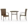 3-Piece Brown Synthetic Rattan Garden Dining Set by vidaXL, Garden sets - Ref: Foro24-3098027, Price: 123,40 €, Discount: %