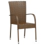 Juego de comedor para jardín 3 piezas ratán sintético marrón de vidaXL, Conjuntos de jardín - Ref: Foro24-3098027, Precio: 12...