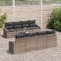 Conjunto de sofá de jardín con cojín 9 pcs Gris 55 x 55 x 37 cm