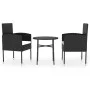 3-teiliges Garten-Ess-Set aus schwarzem synthetischem Rattan von vidaXL, Gartensets - Ref: Foro24-3098035, Preis: 117,93 €, R...