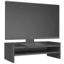 Monitor stand solid gray pine wood 50x24x16 cm by vidaXL, Computer bases and risers - Ref: Foro24-813986, Price: 26,37 €, Dis...