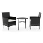 3-Piece Black Synthetic Rattan Garden Dining Set by vidaXL, Garden sets - Ref: Foro24-3098022, Price: 150,26 €, Discount: %