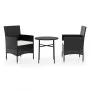 3-teiliges Garten-Ess-Set aus schwarzem synthetischem Rattan von vidaXL, Gartensets - Ref: Foro24-3098022, Preis: 153,67 €, R...